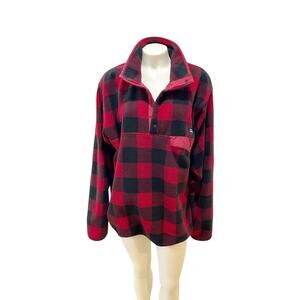 Patagonia Red Check Lightweight Synchilla Snap-T Pullover Medium